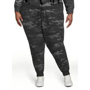Athletic Works Black Gray Camo Women's Soft Jogger SweatPants 2X 2XL XXL NEW